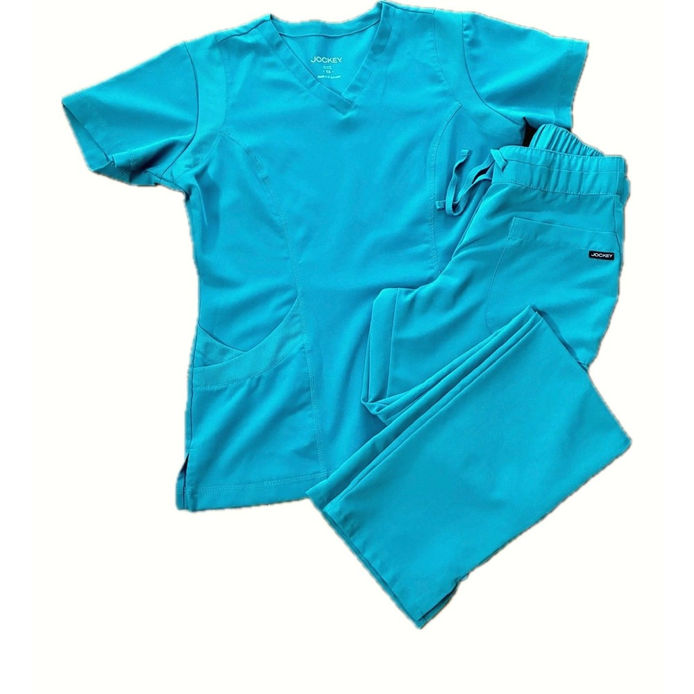 Womens Jockey Yoga Scrub Set XS in Teal